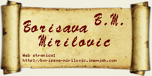 Borisava Mirilović vizit kartica